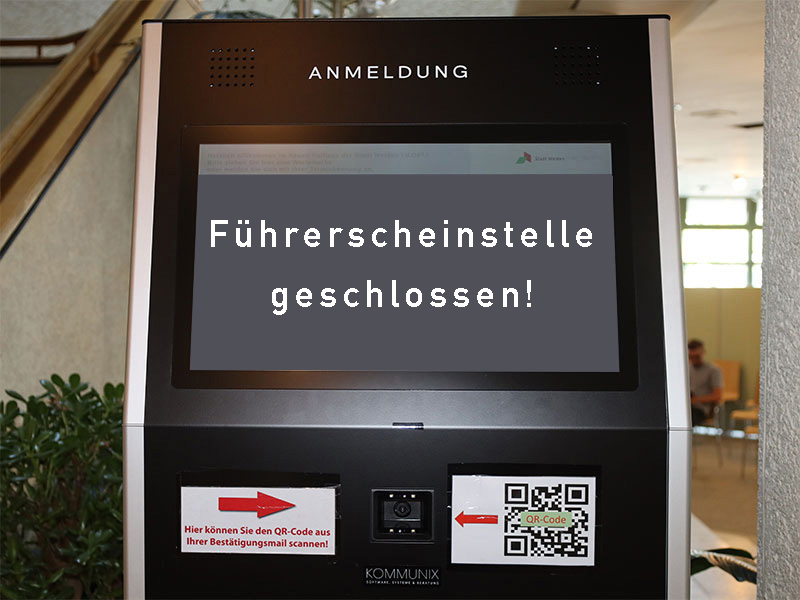 08.11.2024Softwareumstellung
					
							Führerscheinstelle am 18. November geschlossen
						
					weiterlesen